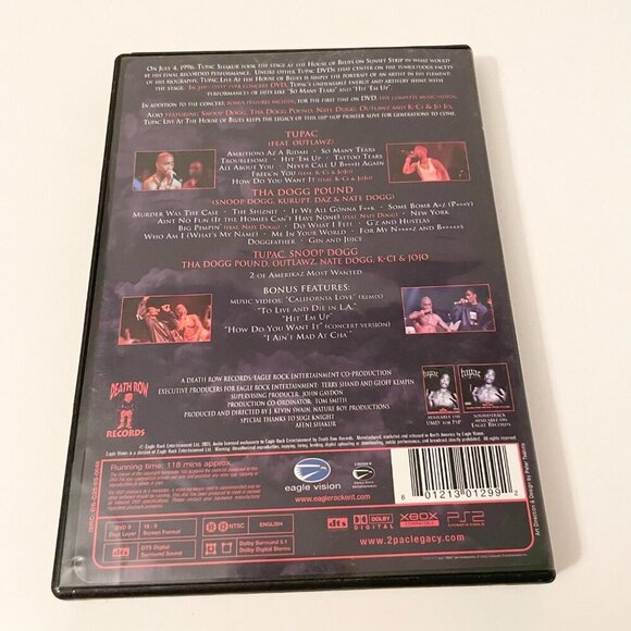 Tupac Live at the House Of Blues DVD 1996 Death Row Records - Picture 2 of 12